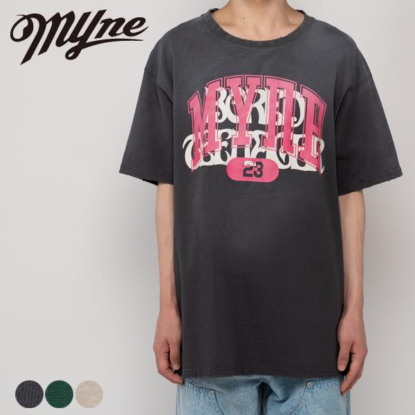MYne Printed Tee G10TS030 tシャツ 半袖 ゆったり メンズ レディース 