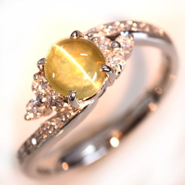 クリソベリルキャッツアイ 1.36カラット リング/指輪 PT900 小さい