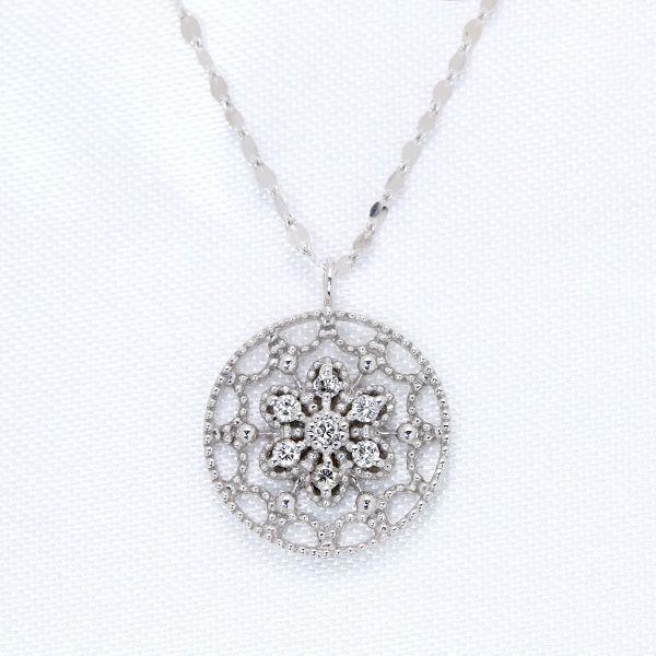 ダイヤモンド 0.060ct ネックレス K18 PG WG PT PetitJewel