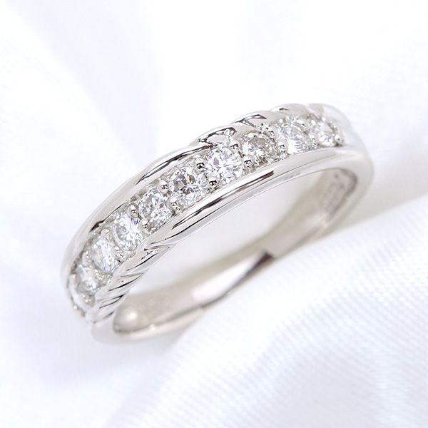 一文字・ハーフエタニティ ダイヤモンド 0.5カラット PT900（選べる金  