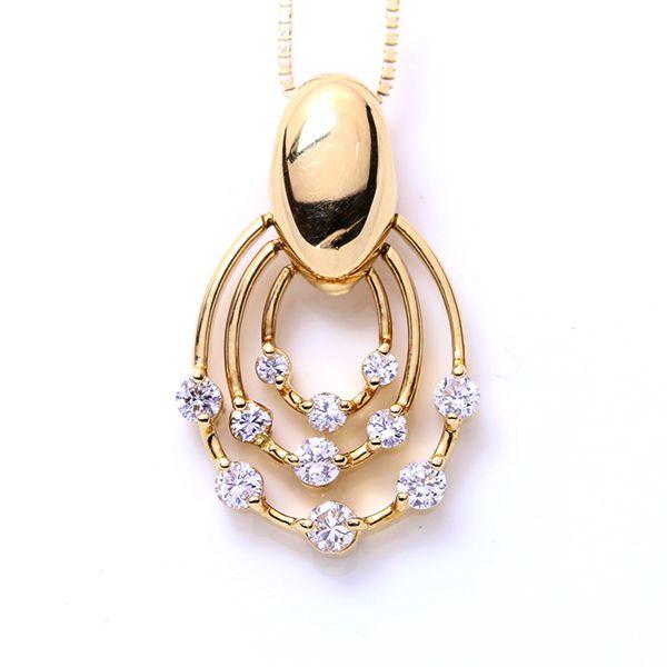 ダイヤモンド 0.51カラット スイング ネックレス K18 サークルの  