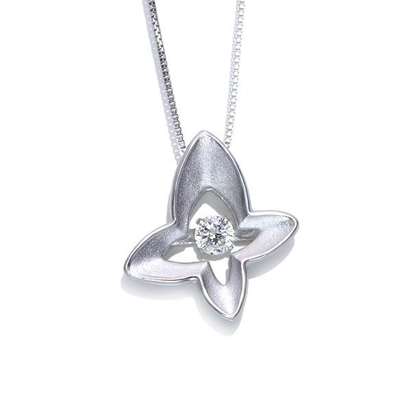 Dancing Stone クロスフォー ダイヤ 0.150ctネックレス K18 PG WG 18金  