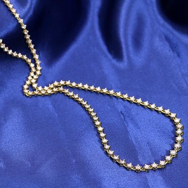 全周 ダイヤモンド 5.カラット ネックレス K18 テニスネックレス /白 