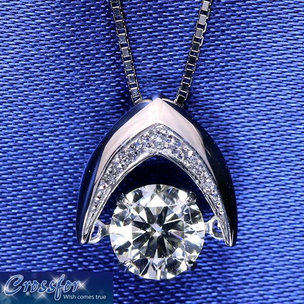 Dancing Stone クロスフォー ダイヤモンド0.70ctネックレス PT900  