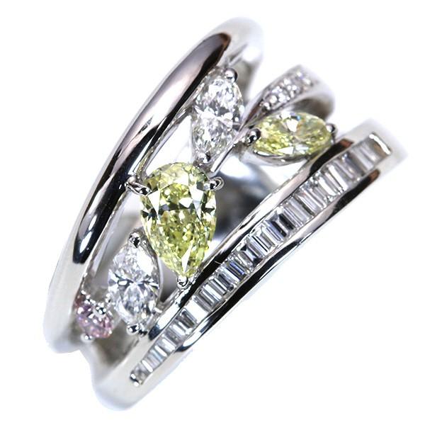 イエローとピンクのカラーダイヤが弾む！ ダイヤモンド合計1.324ct  