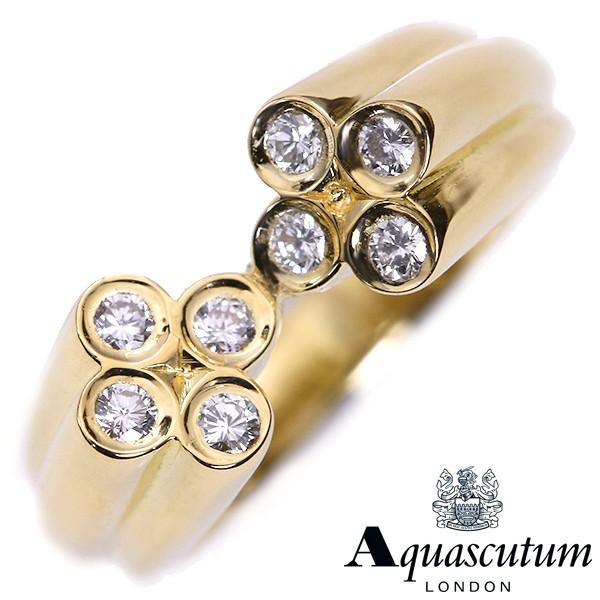 Aquascutum アクアスキュータムAQ 上質 ダイヤモンド リング K18 Aquascutum アクアスキュータムAQ 上質 ダイヤモンド リング K18