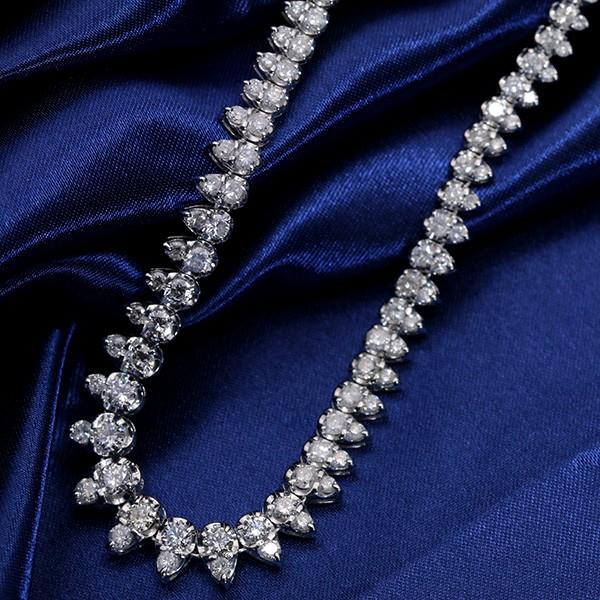 ダイヤモンド 10.カラット 全周 ネックレス PT850 豪華なパーティー