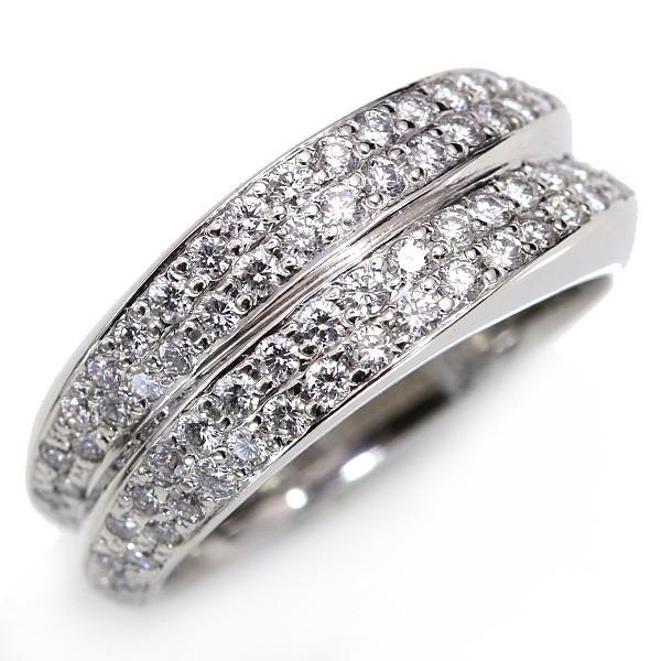 ダイヤモンド 0.71ct リング/指輪 PT900 VS級上質 ひねりパヴェ・重ね 