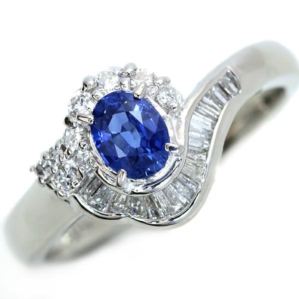 サファイヤ リング/指輪 0.5カラット プラチナ900 PT900 爽やかな青  