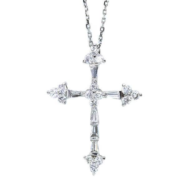 ダイヤモンド クロスモチーフ ネックレス 1 0カラット プラチナ Pt900 Pt850 ゴシック調 個性的 白 透明 ホワイト 中古 届5 Luckjewelラックジュエル ヤフー店 通販 Yahoo ショッピング