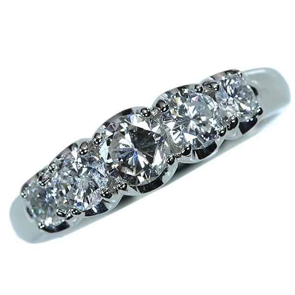 ダイヤモンド リング/指輪 1.040カラット プラチナ900 PT900 一文字 5