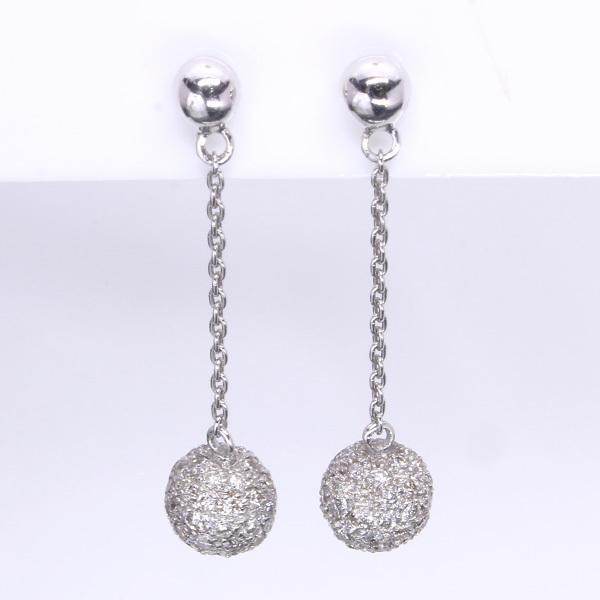 ダイヤモンド ピアス 1.0カラット 18金ホワイトゴールド K18WG パヴェ 