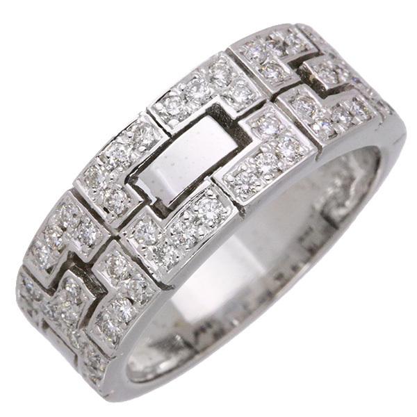 ダイヤモンド リング 0.510ct K18WG メンズにも/白・透明(ホワイト  