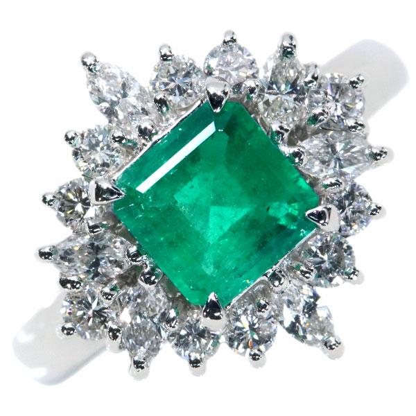 エメラルド リング/指輪 1.190カラット プラチナ900 PT900 豪華
