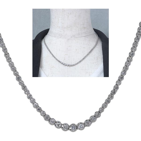 テニス ダイヤモンド ネックレス 3.0ct 18金ホワイトゴールド K18WG 全