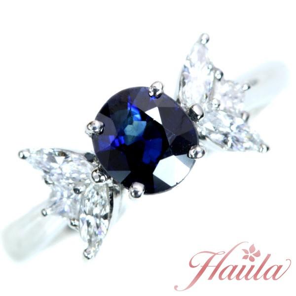 非加熱 ノンヒート サファイヤ リング/指輪 1.211ct PT900 濃厚な彩  