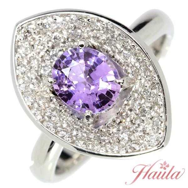 Pt850 非加熱 サファイア2.08ct ダイヤ0.4ct リング Pt850 サファイア2.08ct ダイヤ0.4ct リング