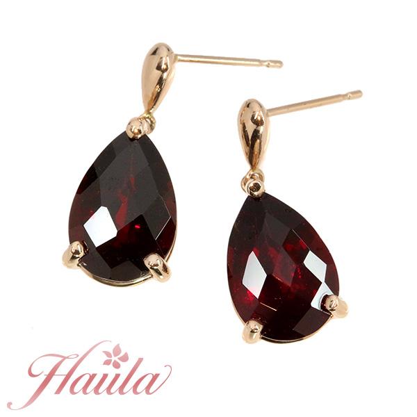 ガーネット ピアス（イヤリング加工可） 7.52ct 18金ピンクゴールド 