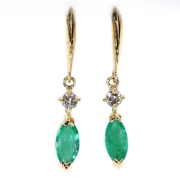 エメラルド ピアス/イヤリング 0.40カラット 18金イエローゴールド K18