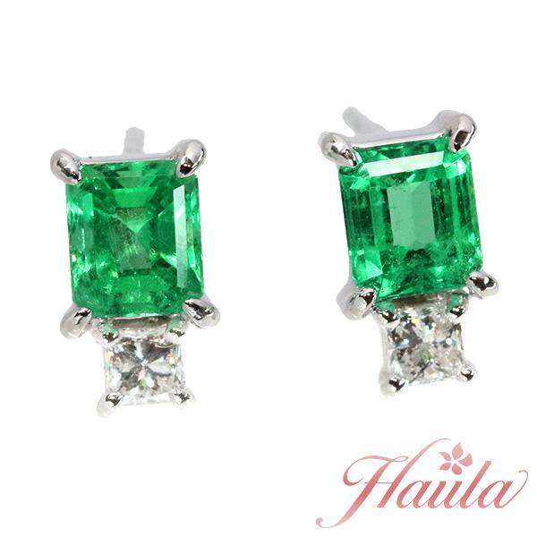 エメラルド ピアス（イヤリング加工可） 0.640カラット プラチナ900