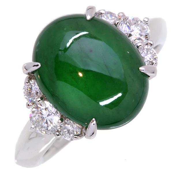 ヒスイ/翡翠 リング/指輪 5.758カラット プラチナ900 PT900 家宝級/緑