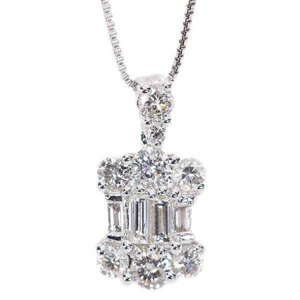 ダイヤモンド ネックレス 0.50カラット 18金ホワイトゴールド K18WG