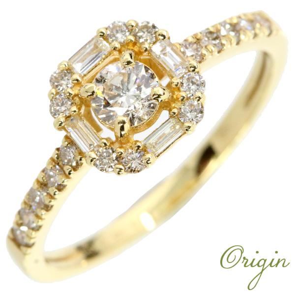 K18ゴールド ダイヤモンドリング 0.20カラット ダイヤモンド リング/指輪 0.20カラット 18金イエローゴールド K18