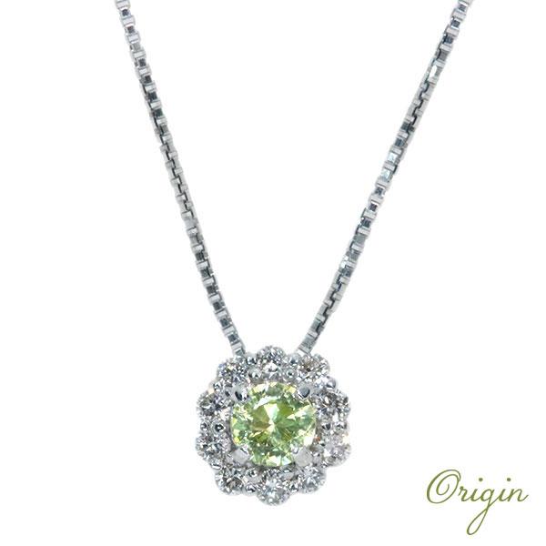 パラサイトペリドット ネックレス 0.119ct PT900/PT850 稀少石