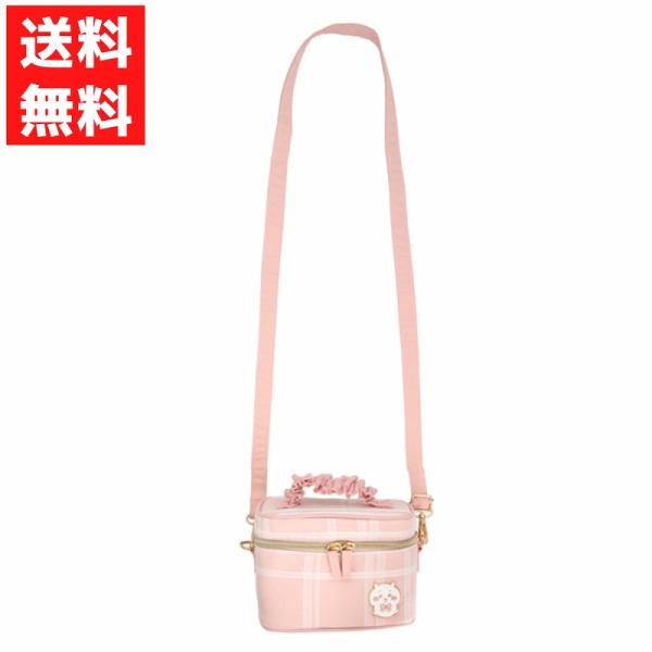 ちいかわ バニティポーチ CW00912 ピンク チェック レイヤード リボン