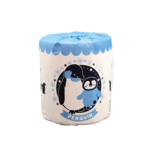 トイレットペーパー　アニマルシリーズ　ペンギン100個セット販売歩く姿が可愛らしいペンギン親子モチーフのデザインです。山積みのディスプレイでイベントを盛り上げます!イベントやセールのバラマキ用にご使用下さい。●ロール(ペーパー)サイズ 11...
