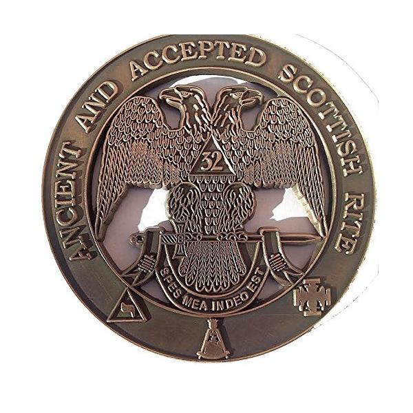 【並行輸入品】Freemason アンティークスタイル 32度 メイソンオートカーエンブレム デカール 重合金 南部管 ウィングダウン Free