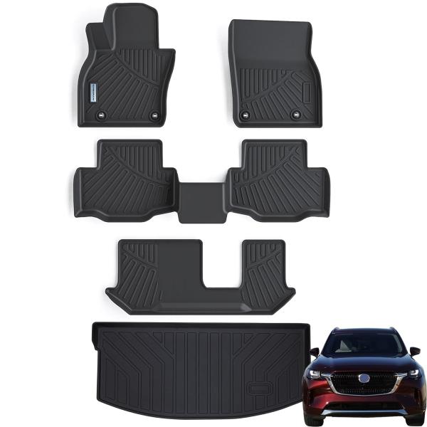 【並行輸入品】SANBAN AXE Floor Mats &amp; Cargo Liner for 2024 Mazda CX 90/PHEV 8