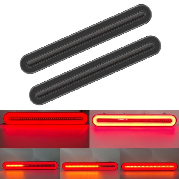 【並行輸入品】2PCS 9Inch Trailer 124 LED Tail Light Bar Red Sequential Spin Ru