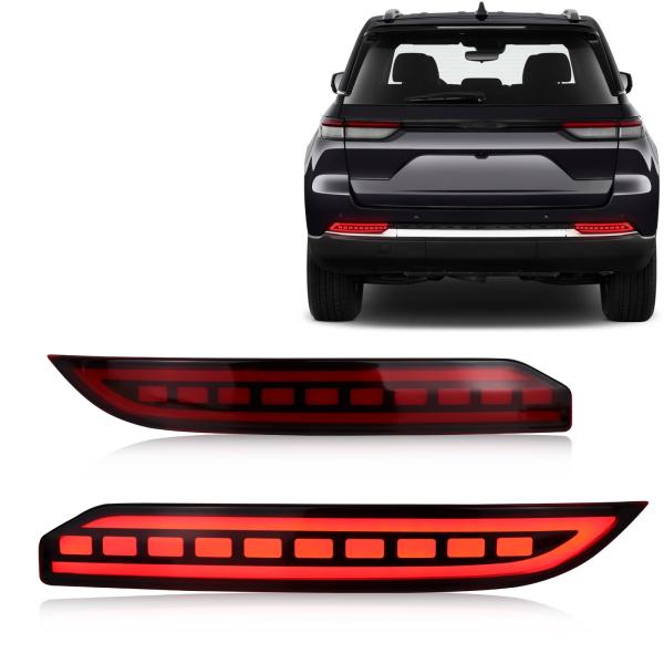 【並行輸入品】GEEGEETOP Red Lens LED DRL Rear Reflector Bumper Fog Light Brake