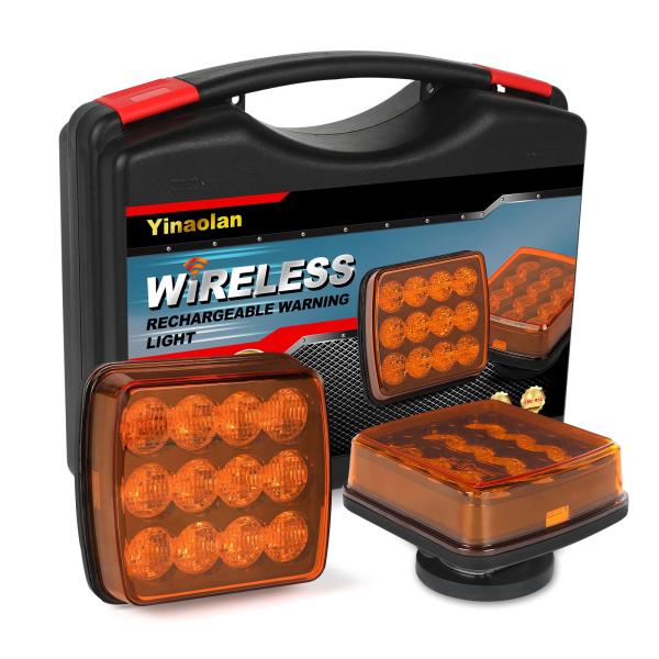 【並行輸入品】Yinaolan 2 Pcs Amber Rechargeable Flashing Lights for Vehicles,