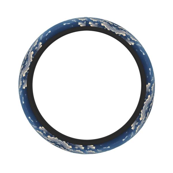 【並行輸入品】15 inch Universal car Steering Wheel Cover, White Clouds Over Th