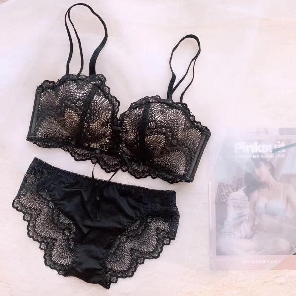   ブラックブラジャーショーツセット　Sサイズ ☆ ブラック Sサイズ（32/70） ブラジャー ショーツ セット 通販 ノン