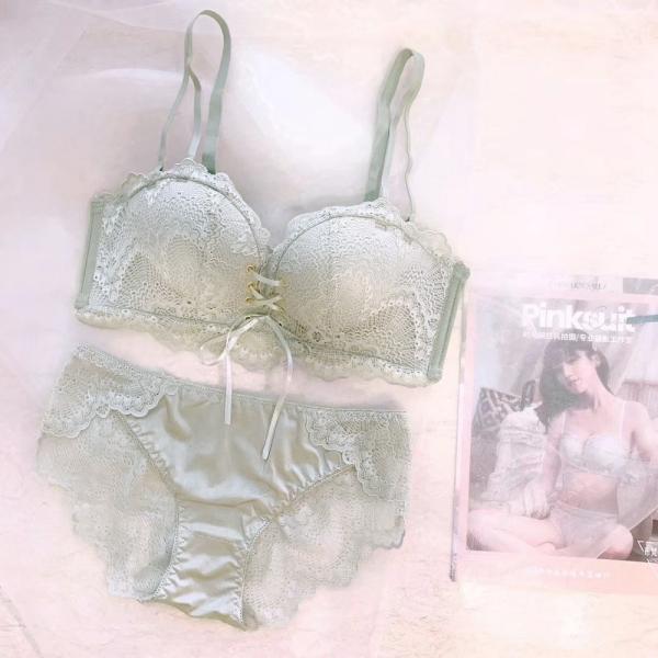 ☆ グレー Mサイズ（34/75） ブラジャー ショーツ セット 通販 ノン