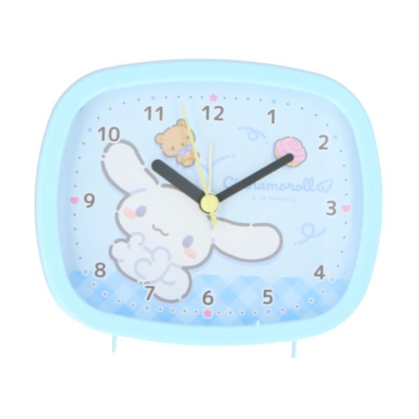 ☆ シナモロール/コロコロット ☆ キャラクター スクエアクロック 目覚まし時計 子供 キャラクター 置き時計 アナログ 置時計