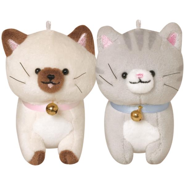 ☆ シャムxアメショ ☆ ニコぬいキーホルダー ニコイチキーホルダー キーホルダー ぬいぐるみ ニコイチ マスコット 動物 ペア 磁石
