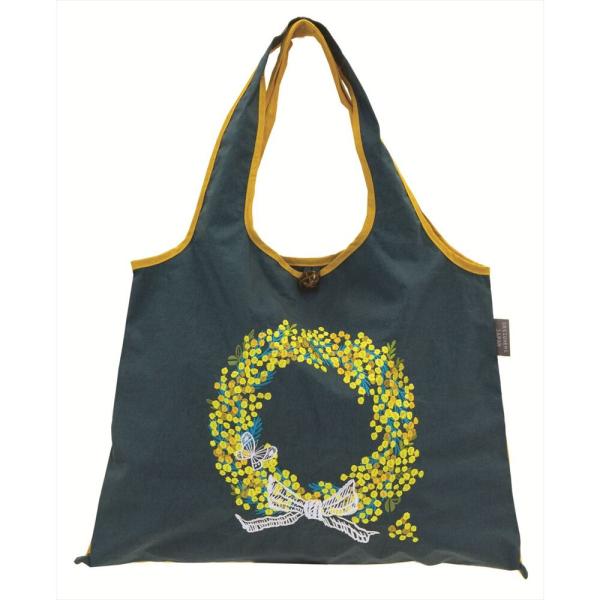 ☆ ミモザのリース DESIGNERS JAPAN 刺繍トートバッグ デザイナーズ