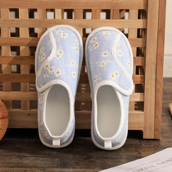 ☆ ブルー ☆ 40to41 ☆ 介護シューズ ルームシューズ かかと付き 滑り止め 介護シューズ 室内用 レディース ルームシューズ スリッパ