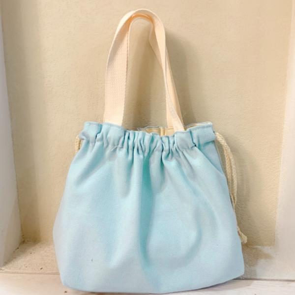 ☆ ブルー ☆ ランチバッグ 巾着 バッグ ミニマム ミニバッグ ランチバッグ 巾着 バッグ ランチバック お弁当袋 巾着バッグ 巾着バック