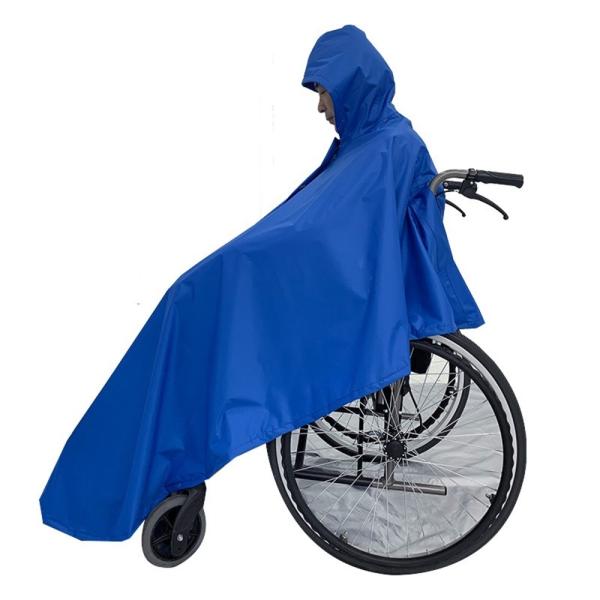 ☆ ブルー ☆ 介護 車椅子用 レインコート ポンチョ 反射 車椅子用レインコート 車いす用品 レインコート 車いす ポンチョ