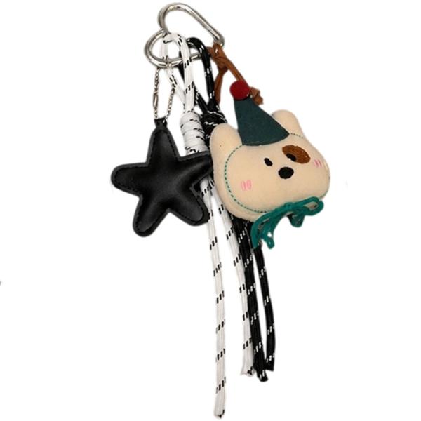 ☆ B ☆ バッグチャーム キーホルダー ぬいぐるみ クマ かわいい バッグアクセサリー チャーム バッグチャーム パラコード キーホルダー