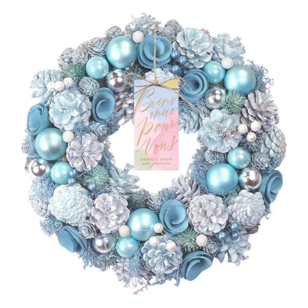 ☆ ブルーベリールミナス ナチュラルリース L リース 玄関 Lサイズ