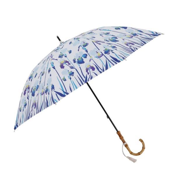 新品【河馬印本舗】晴雨兼用日傘 はなしょうぶ 薄藍 日傘 プレゼント タグ付き kabalong_13.jpg