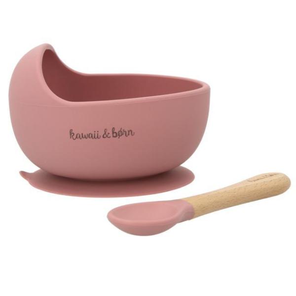 他サイト： ☆ dustyrose ひっくり返らない ベビー食器 通販 すくいやすい 吸盤 シリコン ボウル ブランド kawaii&amp;born 離乳食 食器 お皿 スプーン 食の商品画像