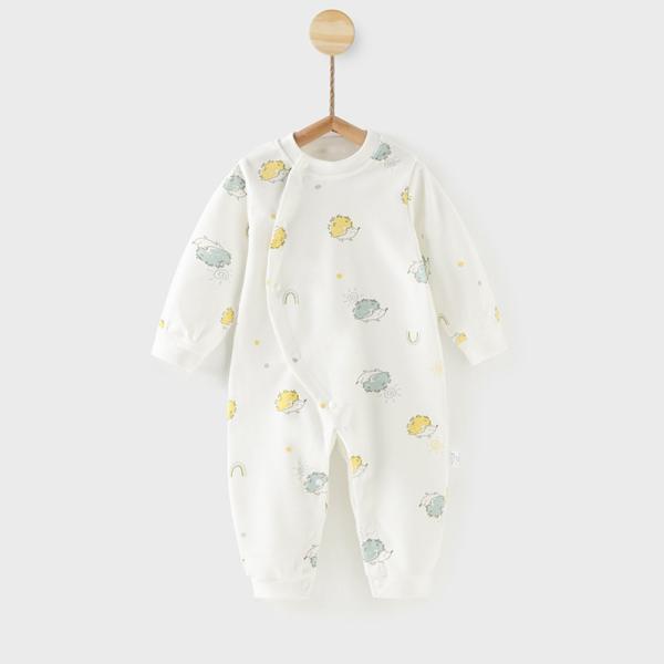 ☆ ハリネズミ 90cm ロンパース 長袖 ベビー服 前開き カバーオール