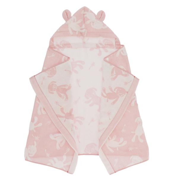 他サイト： ☆ ピンク フード付き バスタオル 通販 出産祝い 今治 ガーゼ パイル 日本製 フード付きタオル 男の子 女の子 かわいい おしゃれ ベビーバの商品画像